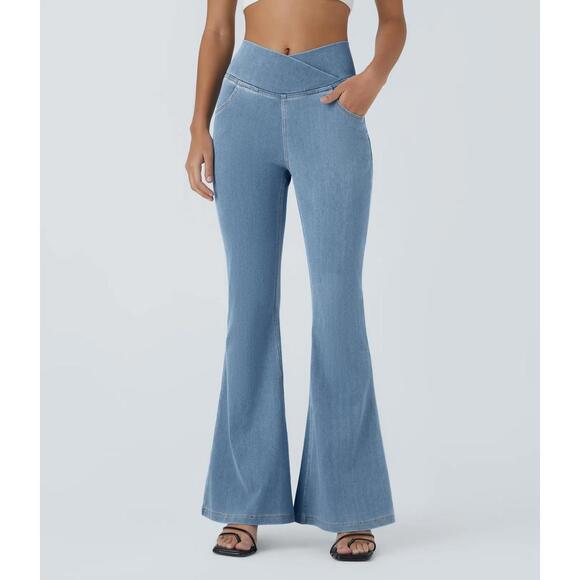 Halara Denim - NWT Halara Flex™ High Waisted Crossover Pocket Washed Casual Jeans Size XL